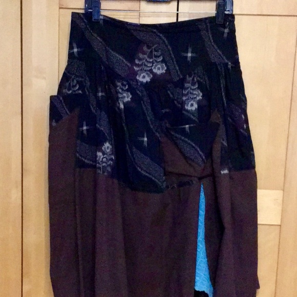 Boho skirt with contrast lining, Japanese fabric M - Picture 7 of 9